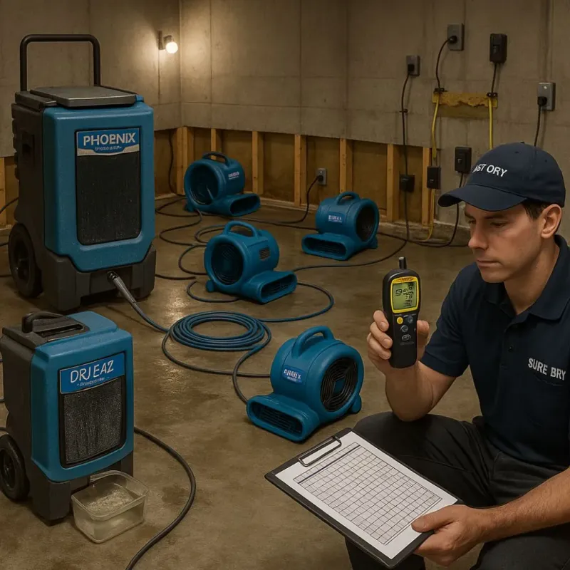 Structural Drying and Dehumidification process in Cornville, AZ